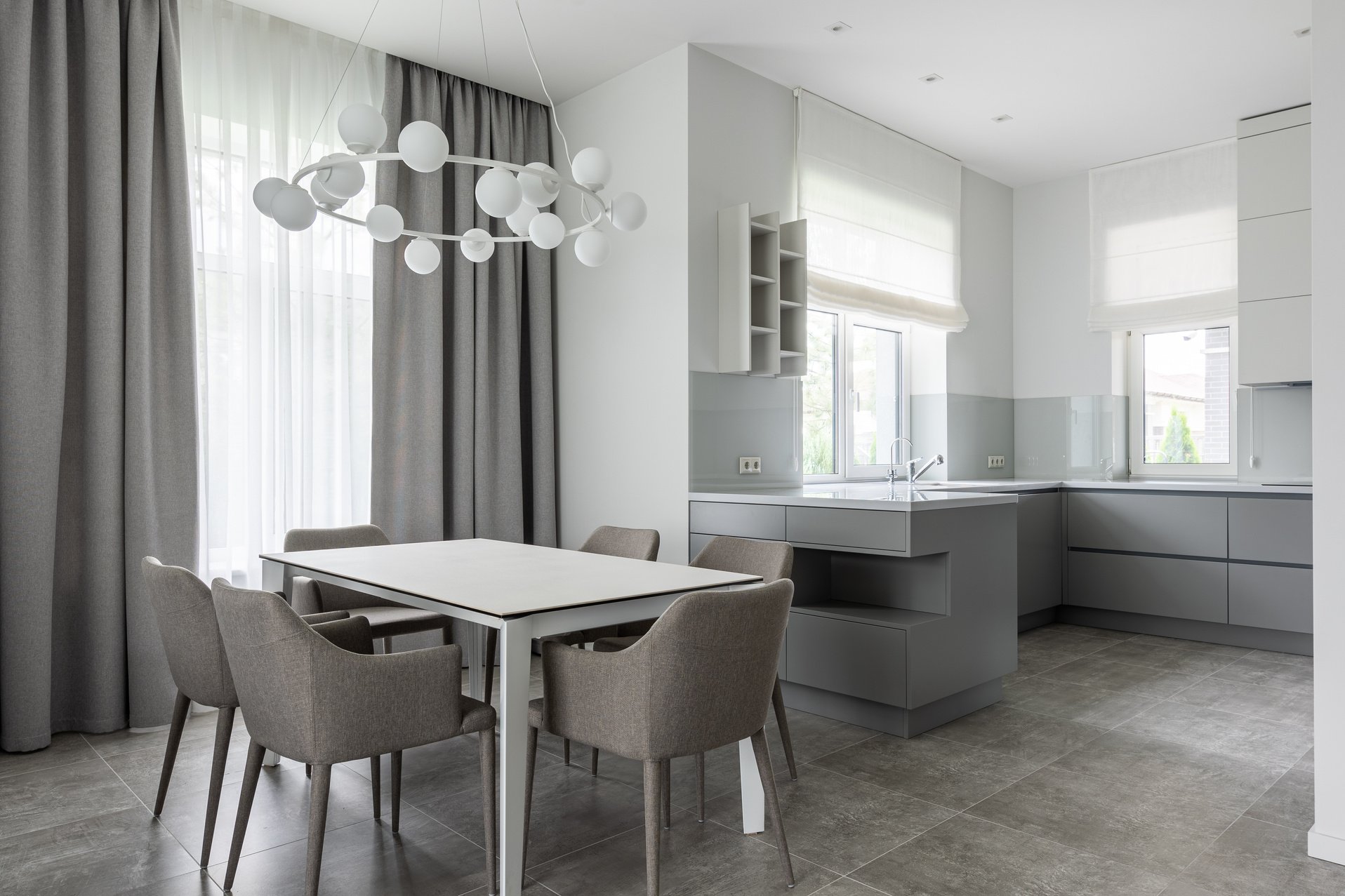 A White and Gray Kitchen